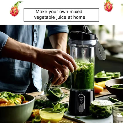 Exprimidor portátil de 4000mAh, taza de jugo de doble uso, 180W, USB, licuadora de frutas frescas para exteriores, licuadora de taza de jugo de batido de 4 hojas