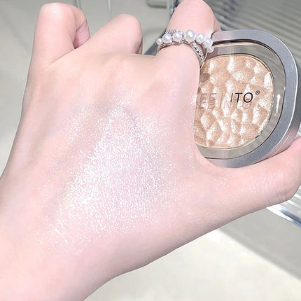 LEEINTO polvo nacarado brillante de alto brillo que ilumina el disco de sombra de ojos de maquillaje