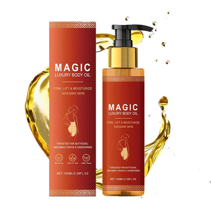 Aceite reafirmante corporal, hidratación profunda, suave, mejora la flacidez, estiramiento de la piel, aumenta la elasticidad, nutritivo, mágico, cuidado corporal de lujo