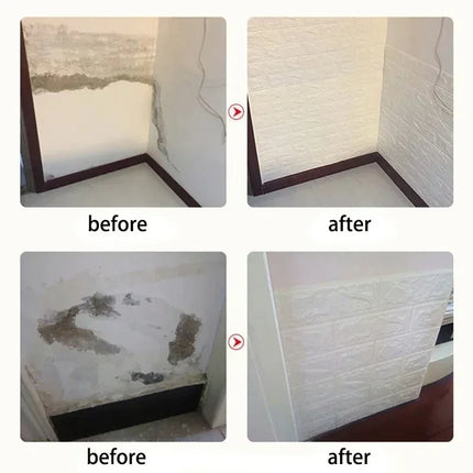 Papel Tapiz Autoadhesivo 3D – Ladrillo de Espuma Vintage, Impermeable, 70cm x 10m