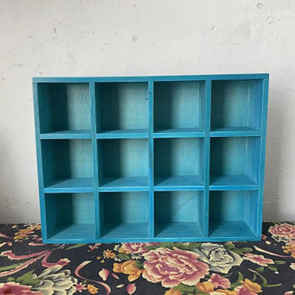 Estante de Pared de Madera con 16 Rejillas – Organizador Decorativo para Hogar, Dormitorio o Lavandería