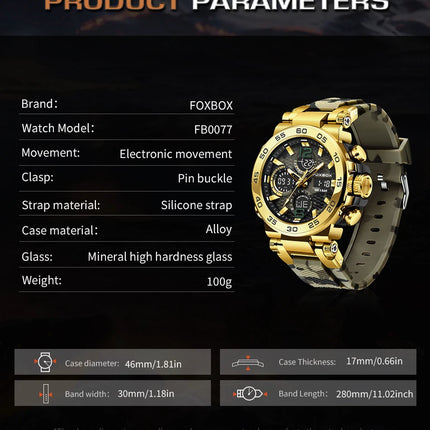 Reloj Electrónico Deportivo LIGE para Hombre – Pantalla LED de Lujo y Diseño Militar Resistente al Agua