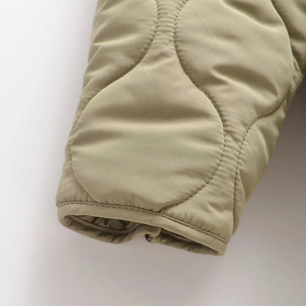 Otoño e Invierno nueva chaqueta holgada acolchada de algodón de manga larga con capucha y cordón para mujer