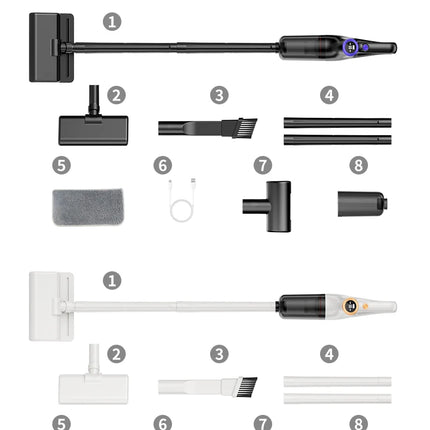 Aspirador inalámbrico: filtro Hepa húmedo y seco, tiempo de ejecución de 30 minutos, 180 °   Aspirador de varilla flexible, aspirador de mano para el hogar