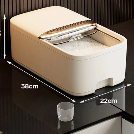 10KG Rice Storage Box Home with Lid Insect Proof Moisture Proof Rice Box Grain Sealed Jar Kitchen Container Storing Dry Grain
