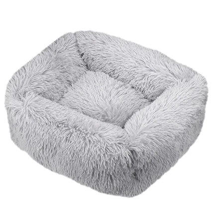 Cama rectangular de felpa para perros, estera cálida de invierno, cama para perros y gatos pequeños, medianos y grandes, perrera, cojín para gatos, accesorios para sofá para mascotas
