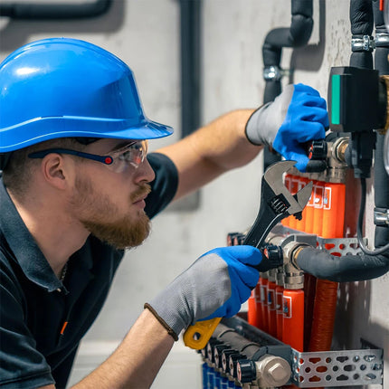 Llave ajustable de 5 pulgadas, apertura amplia de 0 a 30 cm, acero al cromo vanadio forjado, con mango corto.