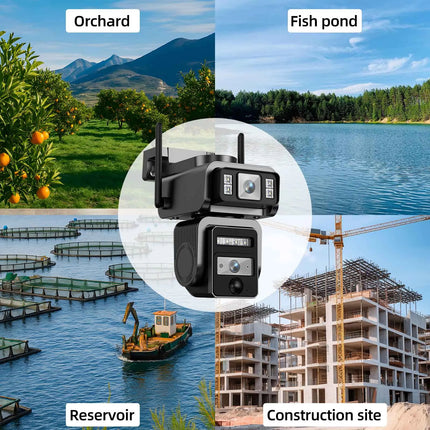 Cámara Solar Inalámbrica al Aire Libre WIFI 4MP: Batería Integrada, Cámara de Seguridad de Video CCTV con Larga Duración en Modo de Espera y Vigilancia de Energía Solar