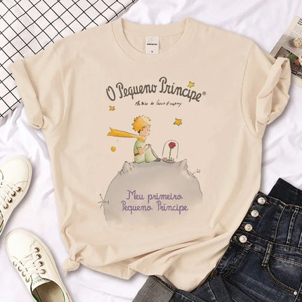 Camiseta con estampado del Principito para mujer, camisetas Harajuku, ropa de los años 2000, camiseta con estampado kawaii para mujer
