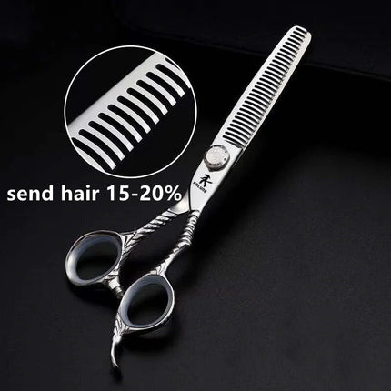 FnLune 6,0 tornillo superior tijeras profesionales de peluquería corte accesorios de peluquero corte de pelo tijeras de herramientas de peluquería