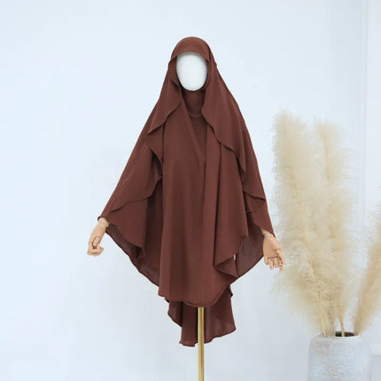 Hijab musulmán liso para mujer, ropa Khimar plisada árabe de Ramadán Eid, Jersey de oración de Iglesia islámica, bufanda Niqab, 2025