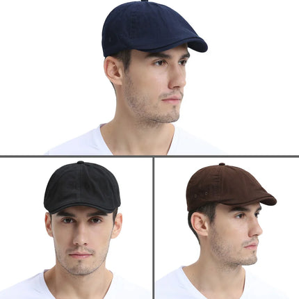 VOBOOM Sombrero plano para hombres Gorra clásica para vendedor de periódicos Gorras de golf Sarga de algodón Sombreros clásicos de hiedra Cabbies Headpiece Boina casual Blanco