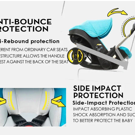 Cochecito de bebé 4 en 1, asiento de coche para cochecitos recién nacidos, carrito de seguridad, carro ligero y plegable