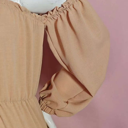 Vestido de sesión de fotos de maternidad: vestido sexy con hombros descubiertos, mangas abullonadas juguetonas y ropa con abertura para piernas para fotografía de mujeres embarazadas