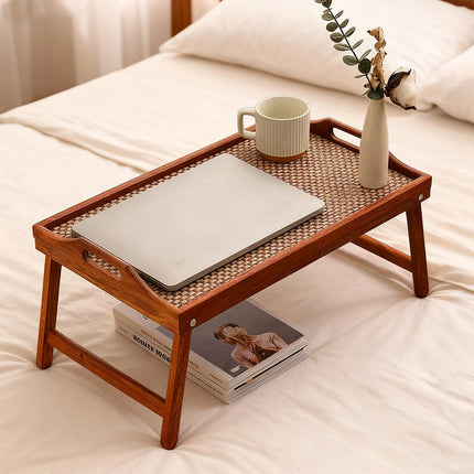 Bandeja de cama plegable de madera ergonómica con soporte para tableta, escritorio multiusos para pacientes de recuperación/sofá cama de oficina 19,7x11,8