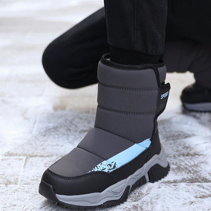 Botas de nieve para exteriores para niños, zapatos deportivos cómodos y cálidos de alta calidad, botas de algodón a la moda, zapatos de felpa antideslizantes para Otoño e Invierno