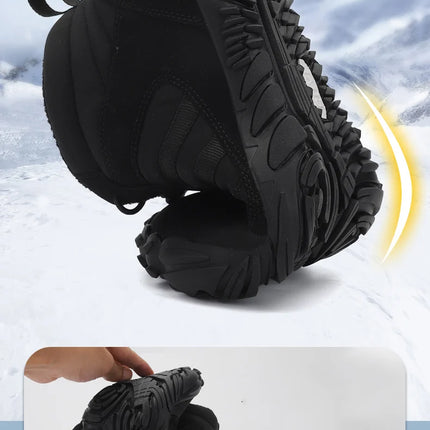 Zapatos impermeables de invierno para hombre y mujer, botas de nieve de algodón, cálidas, forradas de piel, Unisex, para caminar, senderismo y al aire libre