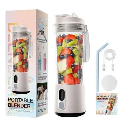 Exprimidor portátil de 4000mAh, taza de jugo de doble uso, 180W, USB, licuadora de frutas frescas para exteriores, licuadora de taza de jugo de batido de 4 hojas