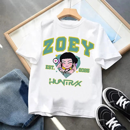 Kpop Demon Hunters-ropa para niños, camiseta de manga corta, camiseta Kpop Demon Hunters Tiger Harajuku, regalo para niños y niñas