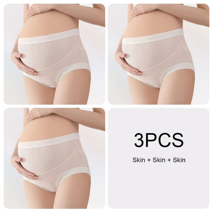 Bragas cómodas y transpirables de cintura alta, vestidos de maternidad suaves para mujeres embarazadas, bragas de realce, ropa para mujeres embarazadas, pantalones, 3 uds.