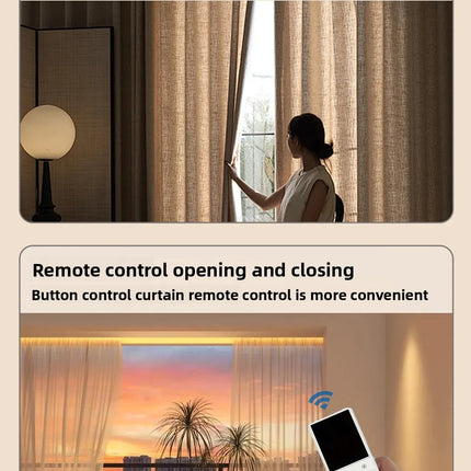 Cortinas eléctricas inteligentes con Control de voz y pista deslizante silenciosa para dormitorio, revestimientos de ventanas automáticos con luz ajustable