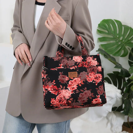 Nuevo bolso artístico de tela gruesa de gran capacidad, fiambrera de trabajo minimalista, bolsa de almacenamiento adecuada para ir de compras, usos varios