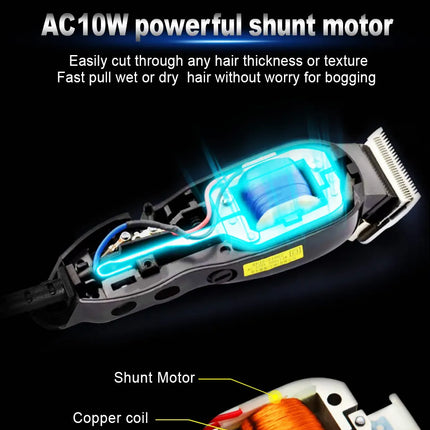 WALUX-cortadora de pelo profesional para hombre, potente recortadora con cable clásica roja de 10W con palanca cónica ajustable, herramienta de corte de pelo