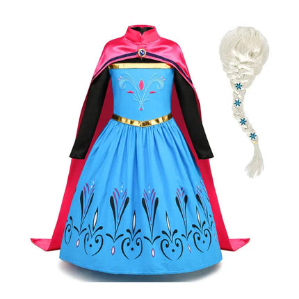 Disney niñas Reina de la nieve Elsa coronación vestido de princesa elegante ropa de fiesta niños carnaval Frozen Girl Cosplay princesa tela