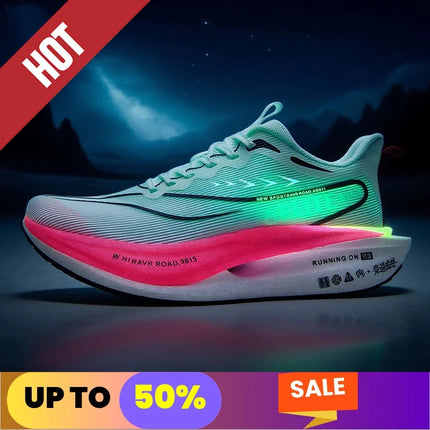 Zapatillas fluorescentes para correr CarbonBoard Marathon, deportivas para hombre, transpirables, cómodas zapatillas deportivas para mujer, suaves y resistentes al desgaste