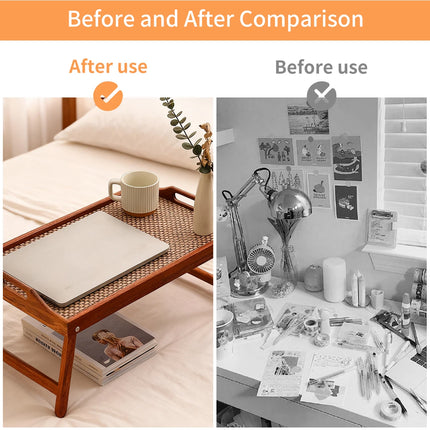 Bandeja de cama plegable de madera ergonómica con soporte para tableta, escritorio multiusos para pacientes de recuperación/sofá cama de oficina 19,7x11,8