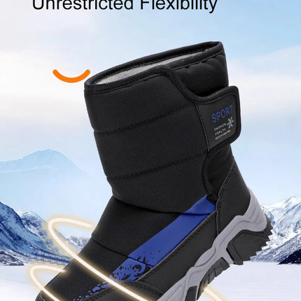 Botas de nieve para exteriores para niños, zapatos deportivos cómodos y cálidos de alta calidad, botas de algodón a la moda, zapatos de felpa antideslizantes para Otoño e Invierno