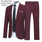 Claret 2-piece suit / Asian 6XL (US XXXL)