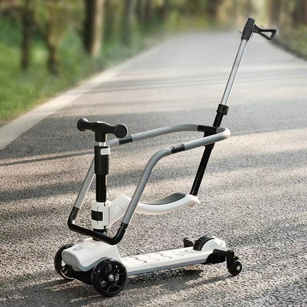 Cochecito de bebé 4 en 1, Scooter, coche yo-yo plegable para bebé de 2 a 7 años, puede sentarse y montar, carrito multifuncional para niños