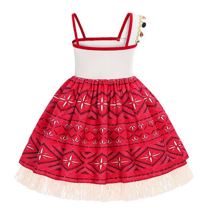 Traje para niñas, disfraz de Cosplay para niños, vestido de princesa para fiesta, vestido de playa informal de verano, conjunto de peluca y collar, vestidos de fiesta para niñas