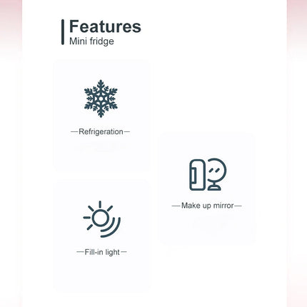 Mini refrigerador de maquillaje de 4L con espejo de luz LED, refrigerador portátil de almacenamiento de cosméticos, refrigerador fresco para el hogar y el coche de doble uso