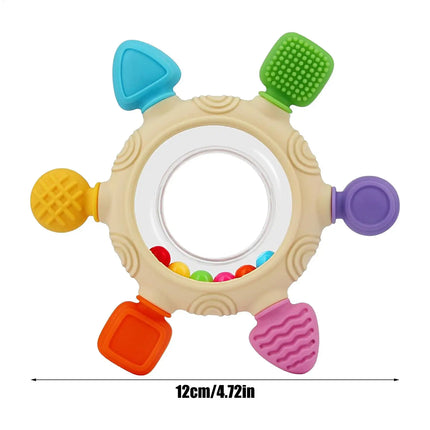 Juguetes para la dentición del bebé, juguetes de silicona para la dentición del bebé, mordedor sensorial, anillos de alivio, sonajero para dormir, guardería, cochecito de viaje para niño y niña