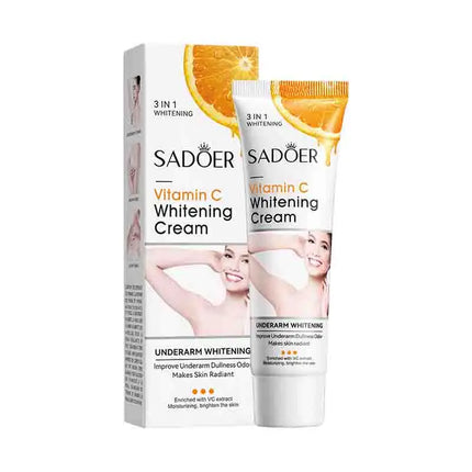 SADOER loción corporal con vitamina C, crema hidratante para el cuidado del cuerpo de las axilas, nutritiva, antisecado, cremas exfoliantes suaves y tiernas, cuidado de la piel