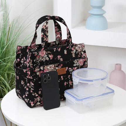 Nuevo bolso artístico de tela gruesa de gran capacidad, fiambrera de trabajo minimalista, bolsa de almacenamiento adecuada para ir de compras, usos varios