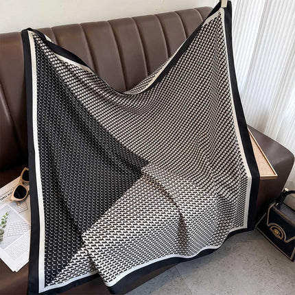 Bufanda cuadrada de 90x90Cm, sensación de sarga de seda, chales y chales para la cabeza para mujer, pañuelos para el cuello con estampado de árbol para el cabello de lujo, Hijab, Bandana Pashmina