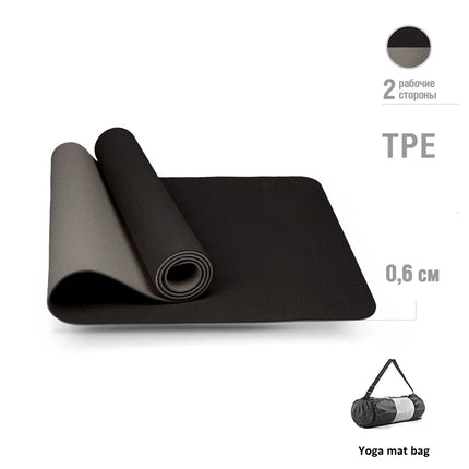 Estera de yoga, estera de ejercicios de fitness ecológica antideslizante de doble cara con correa TPE YogaMats para mujeres y hombres, para yoga, pilates, ejercicio