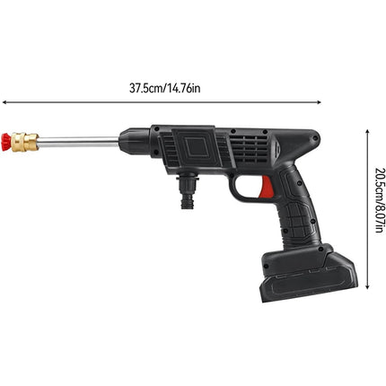Hidrolavadora a Presión Inalámbrica 60 Bar, 30000mAh 48V, Motor 300W, Pistola de Agua Portátil con Batería de Larga Duración (60 min), Limpiador de Coches y Exteriores – Negro