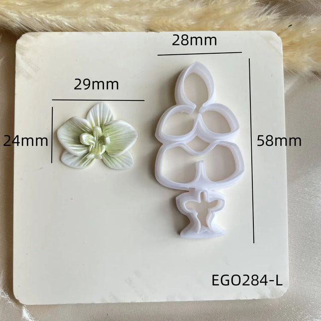 Cortador de arcilla polimérica, Mini molde de corte de orquídeas Phalaenopsis, herramienta de fabricación de pendientes de joyería de arcilla DIY de diseñador para arte cerámico
