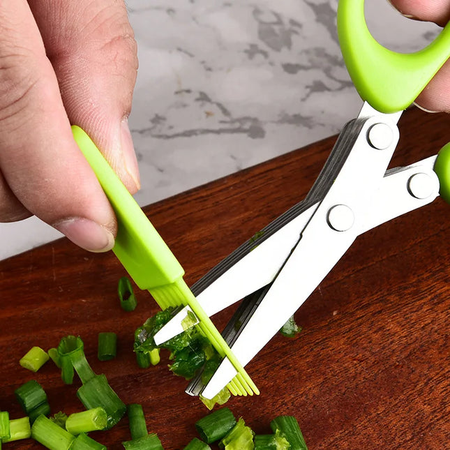 New kitchen cutting stainless steel multi-layer scallion scissors with three to five layers of creative home vegetable scissors