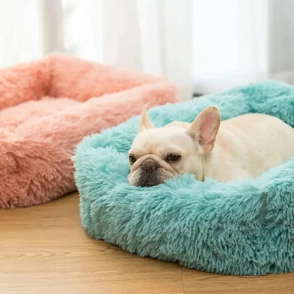 Cama rectangular de felpa para perros, estera cálida de invierno, cama para perros y gatos pequeños, medianos y grandes, perrera, cojín para gatos, accesorios para sofá para mascotas