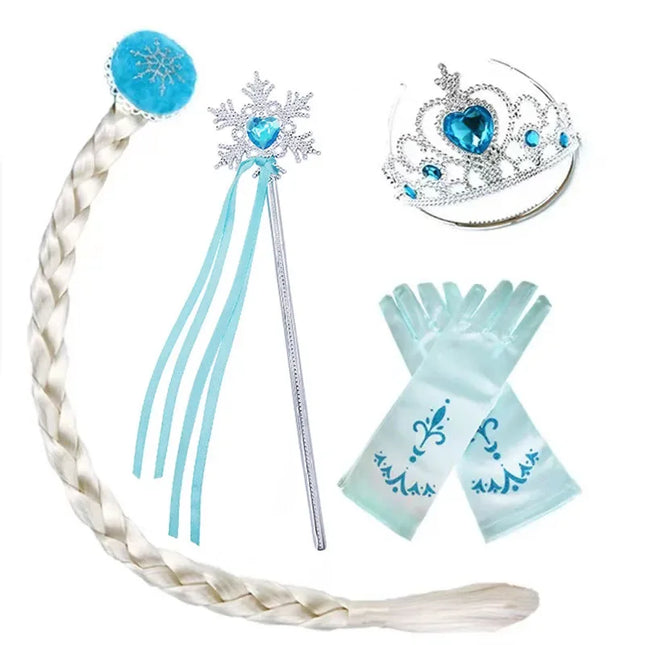 Disney niñas Reina de la nieve Elsa coronación vestido de princesa elegante ropa de fiesta niños carnaval Frozen Girl Cosplay princesa tela