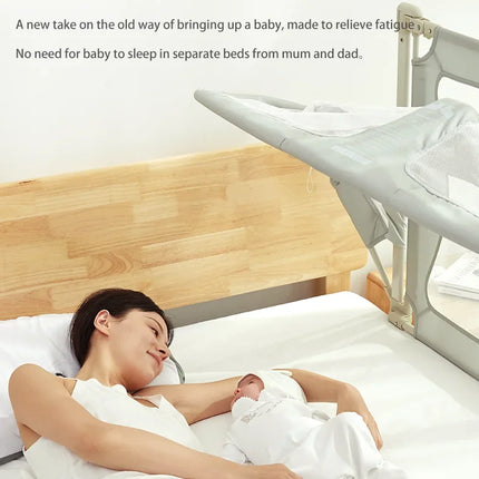 Cama de cuna plegable de doble uso para niños pequeños, cuna para dormir, barandilla para bebé, protección de seguridad, cunas de cabecera fáciles de instalar