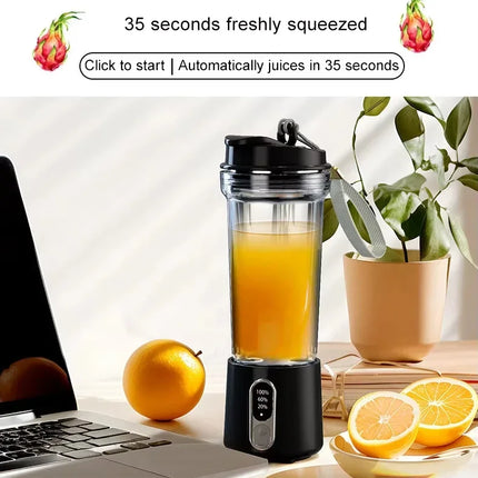 Exprimidor portátil de 4000mAh, taza de jugo de doble uso, 180W, USB, licuadora de frutas frescas para exteriores, licuadora de taza de jugo de batido de 4 hojas