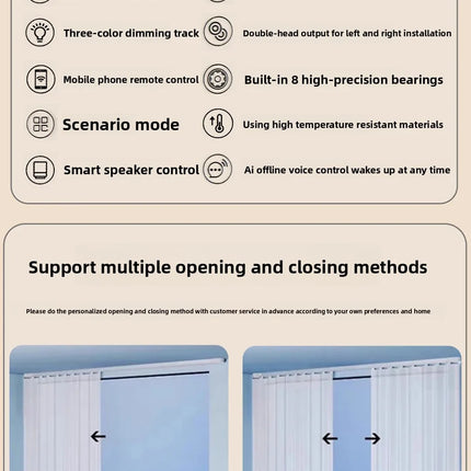 Cortinas eléctricas inteligentes con Control de voz y pista deslizante silenciosa para dormitorio, revestimientos de ventanas automáticos con luz ajustable