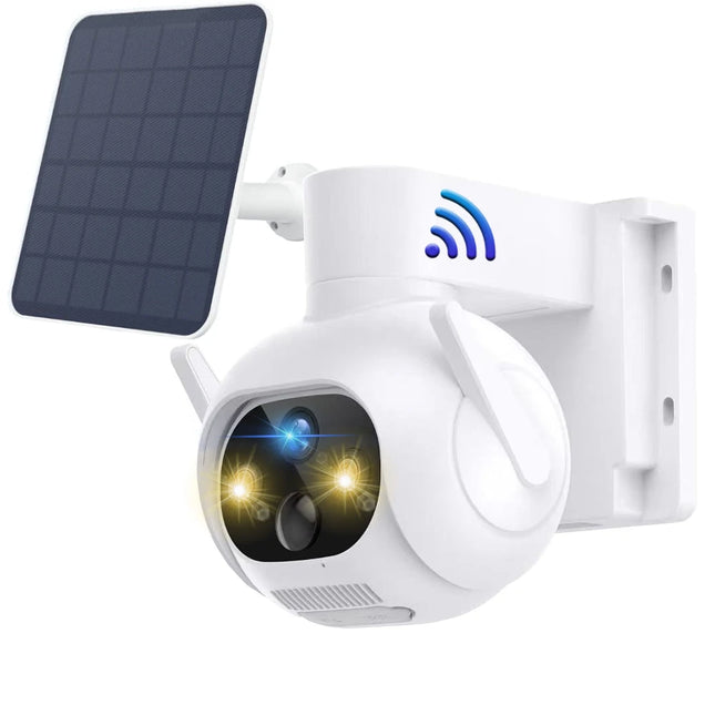 Cámara Solar Inalámbrica al Aire Libre WIFI 4MP: Batería Integrada, Cámara de Seguridad de Video CCTV con Larga Duración en Modo de Espera y Vigilancia de Energía Solar