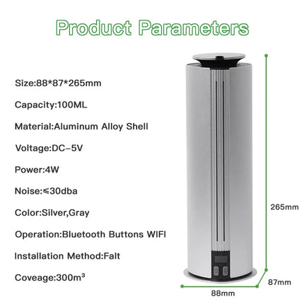 Nuevo tipo de poste, máquina difusora de Aroma de fragancia para el hogar con carga de batería, Bluetooth, WiFi, aplicación, purificador de aire y Perfume de 300m3, aceite aromático